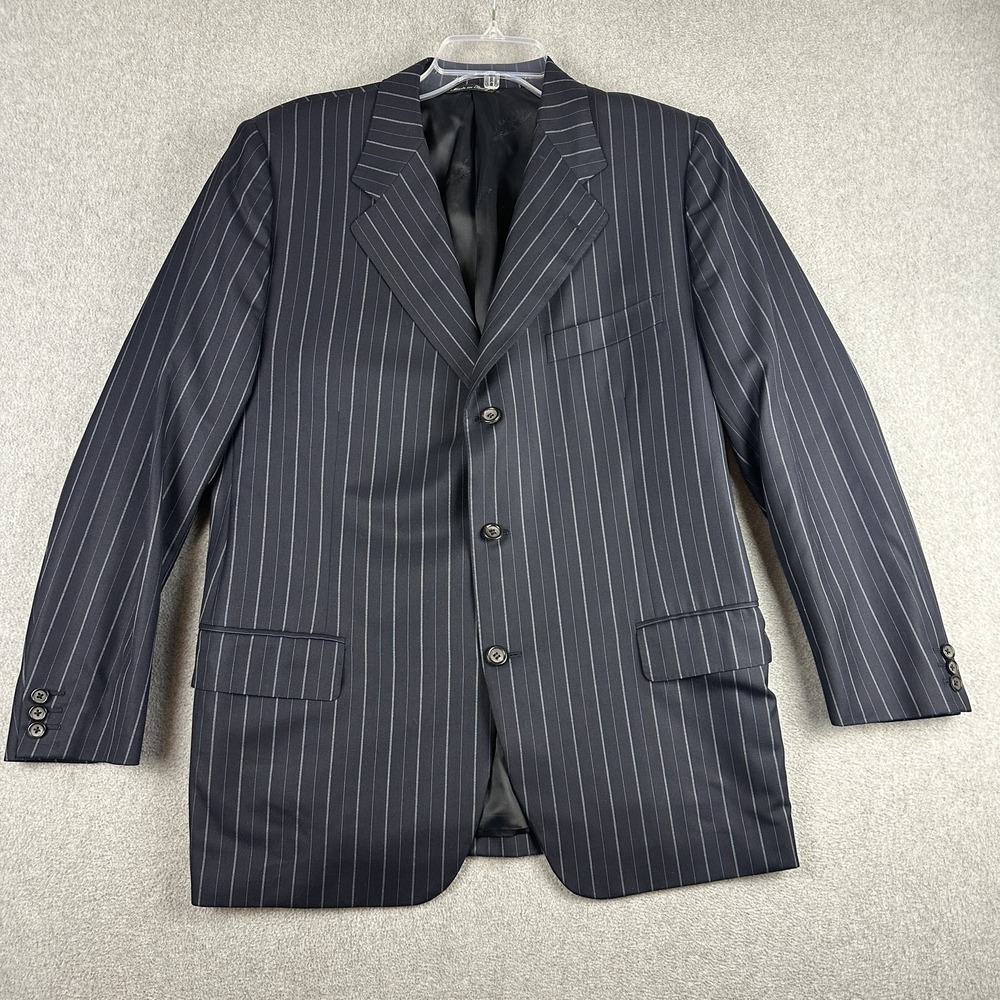 Canali Suit Jacket Mens 54 (42R) Blue Pinstripe 150s Wool 3 Button Notch Lapel
